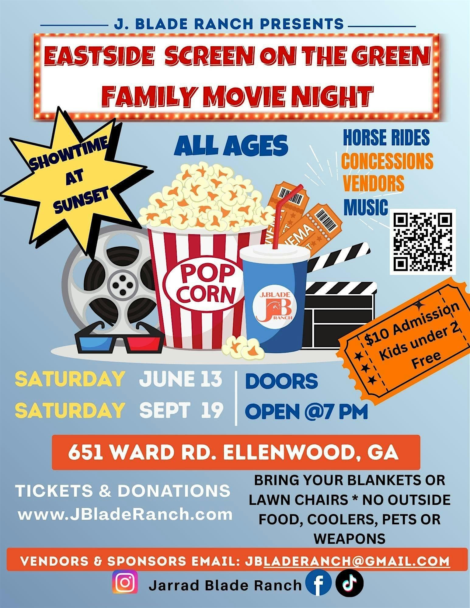 J. Blade Ranch EASTSIDE Screen on the Green Movie Night