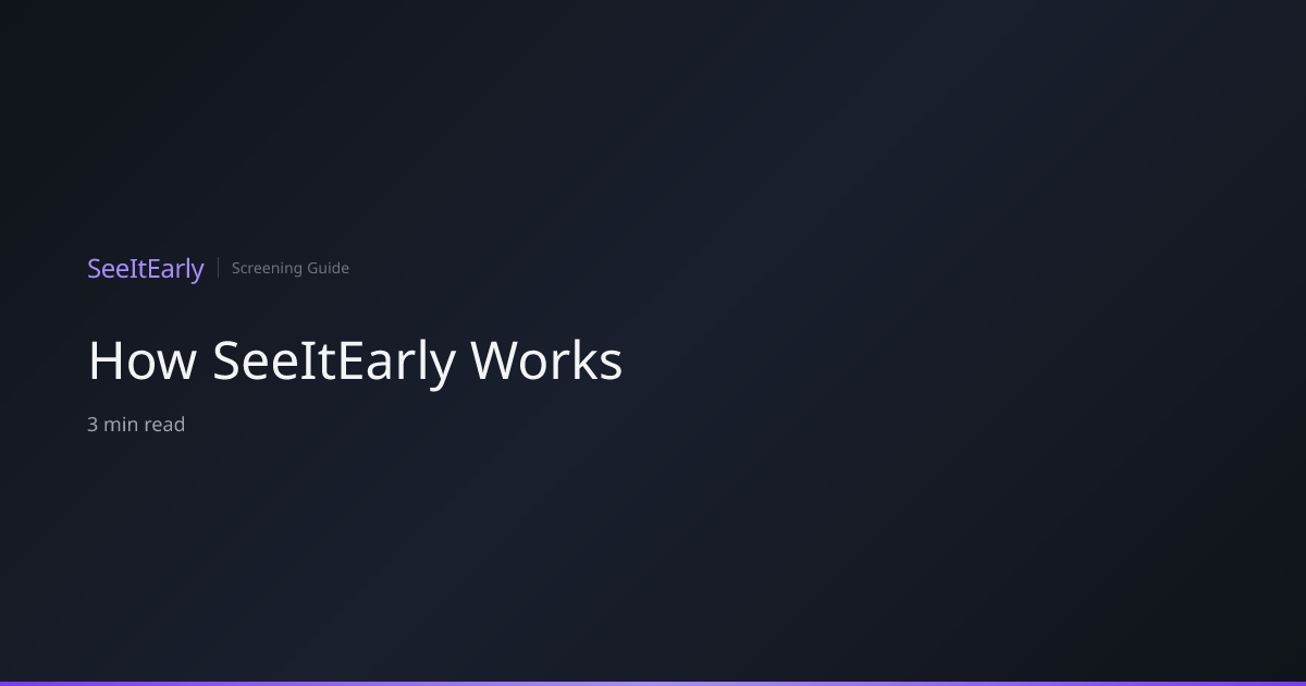How SeeItEarly Works | SeeItEarly